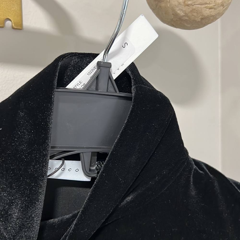 Susana Monaco LONG SLEEVE MOCK NECK STRETCH VELVET MINIDRESS IN BLACK - Picture 6 of 9